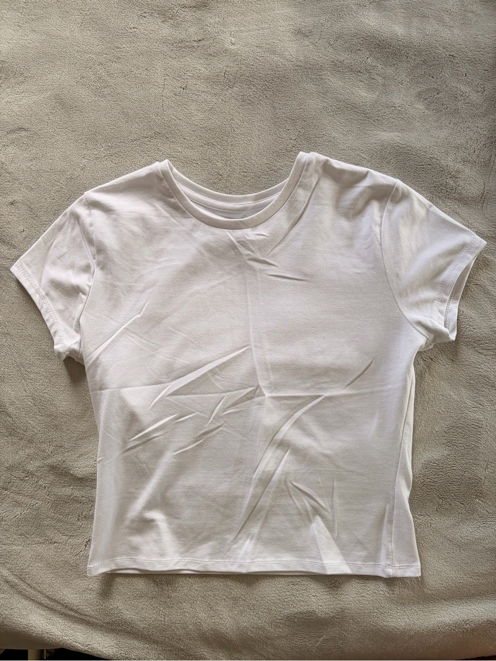 Cropped Women's White Crewneck Tee